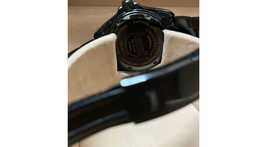 Arbutus Limited Edition 2003 AR 9919 Black Boxer Watch (Used)