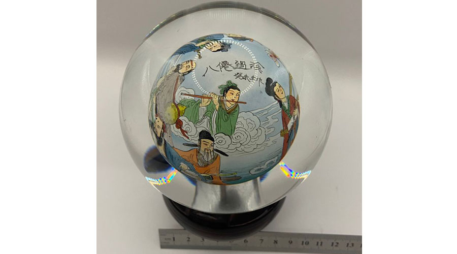 Reverse Art Crystal Glass Globe