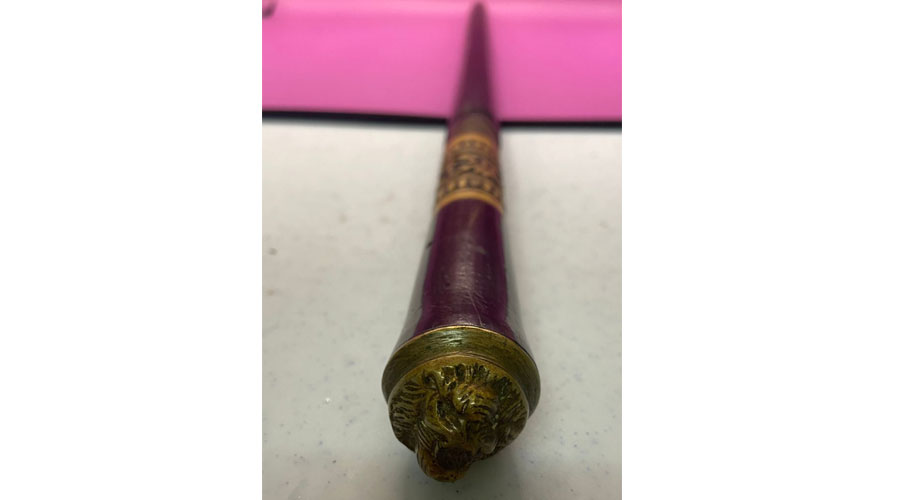 Lion Head Pommel Baton and Hidden Knife