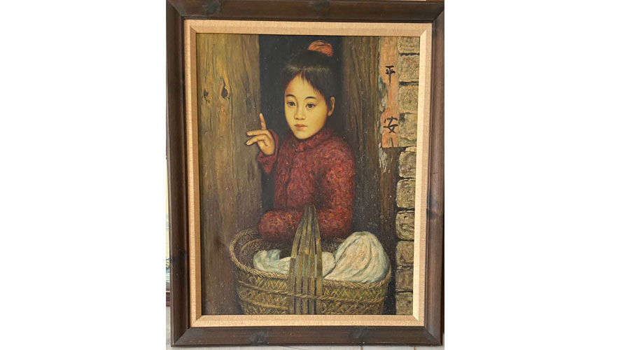 A Chinese Girl Oil Painting