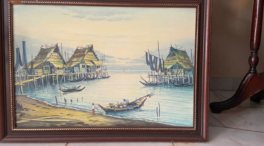 A Sea Village Painting