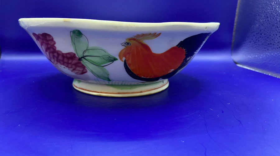 Mazuma China Vintage Porcelain Rooster Bowl