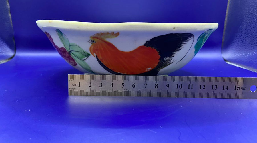 Mazuma China Vintage Porcelain Rooster Bowl