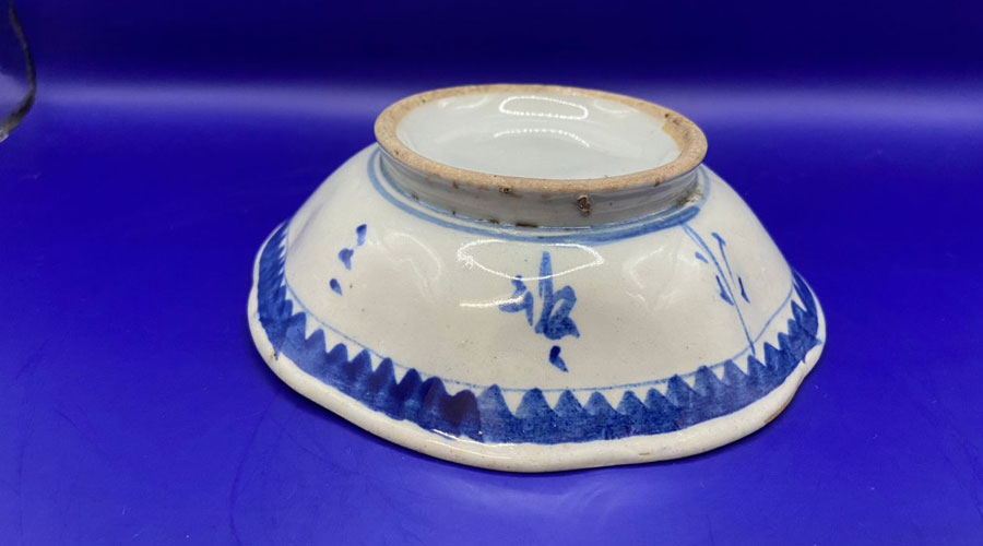 Chinese or Taiwan Blue and White Pottery Bowl