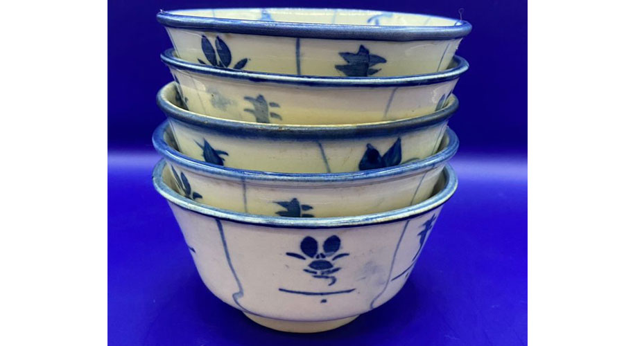 Retro Japanese Korean Rice Soup Bowl