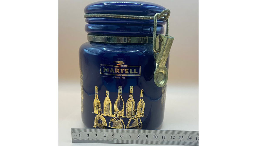 Vintage Martell Cognac Porcelain Container