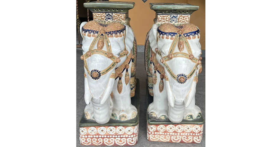 Ceramic Elephant Stool/Plant Stand