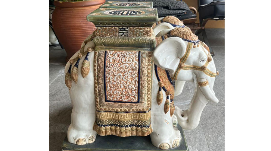 Ceramic Elephant Stool/Plant Stand