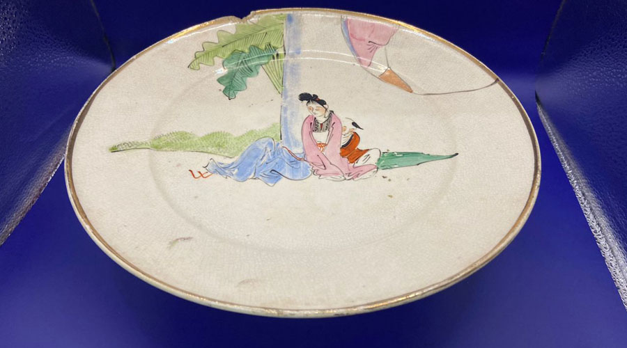 Chinese Antique Cake Stand Plate