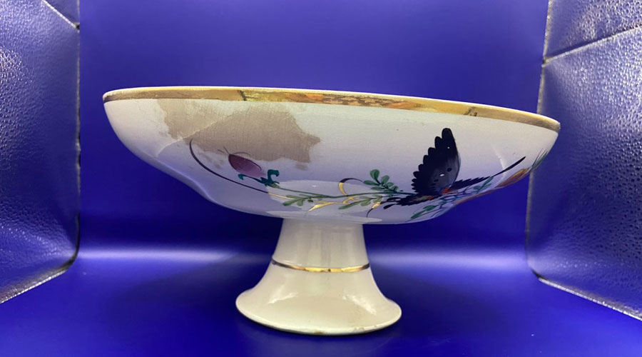 Antique Chinese Stand Cake Plate