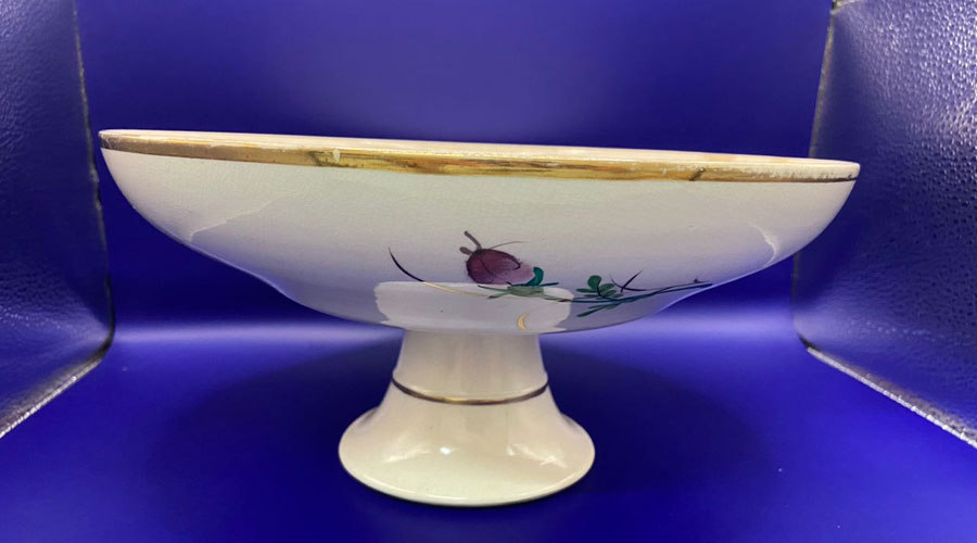 Antique Chinese Stand Cake Plate