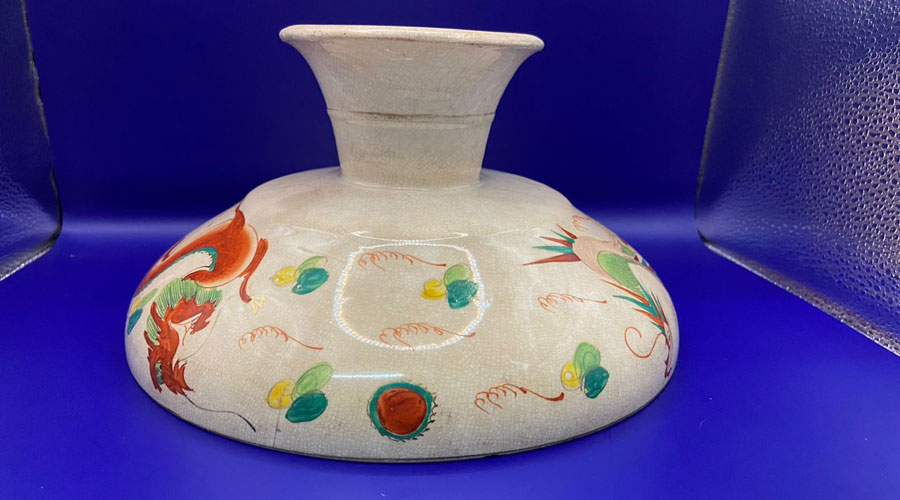 Antique Chinese Dragon Stand Cake Plate